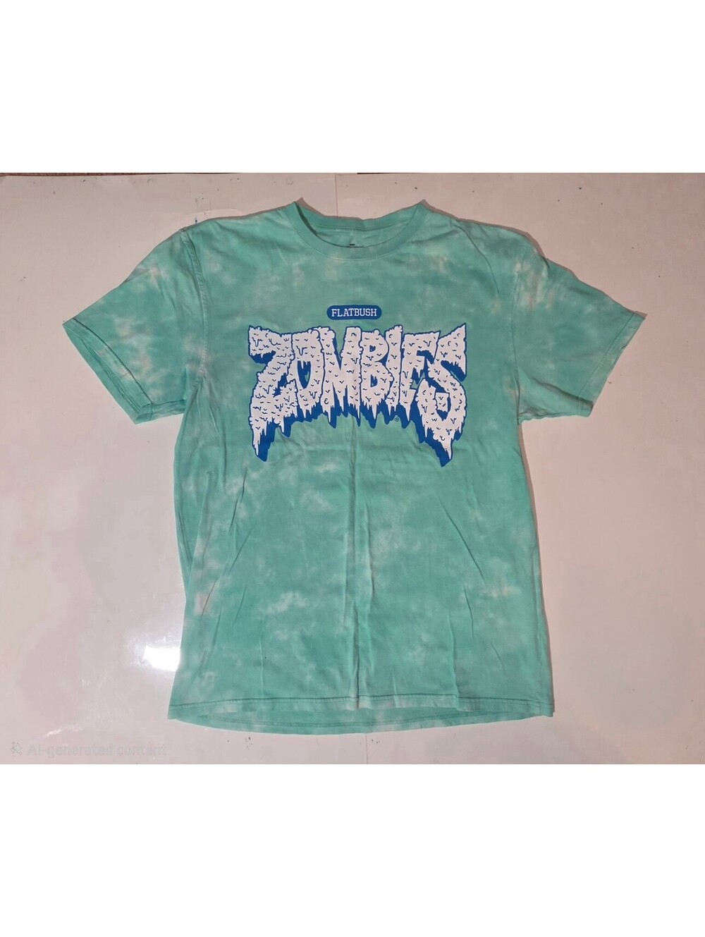 Flatbush Zombies Turquoise Acid Wash Logo T-Shirt